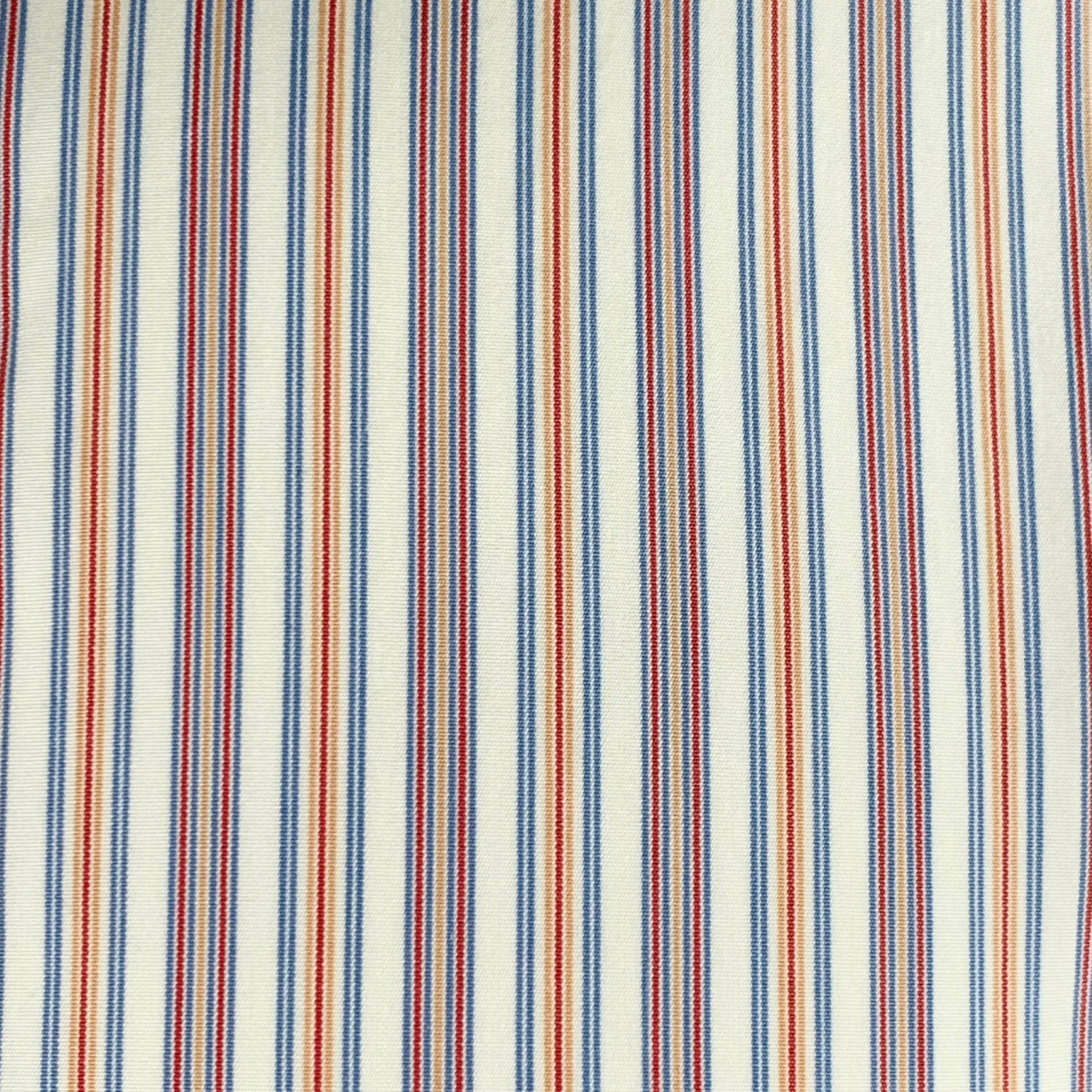 CHARVET long sleeve shirt in a white and multi-color cotton woven fabric featuring a stripe pattern, curved cutaway collar, and button closure. Made in France.Excellent Pre-Owned Condition. 

Marked:   40.5/16 / L 

Measurements: 
 
Shoulder: 17.5