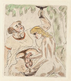 Erotic Scene - Original Etching by Chas Laborde - 1920s