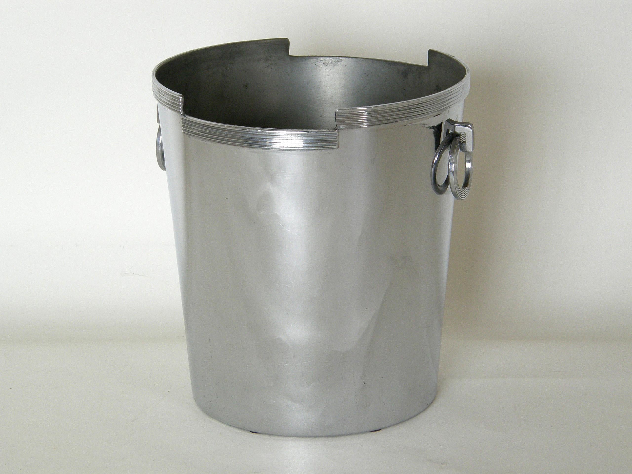American Chase Art Deco Chrome Champagne Ice Bucket Lurelle Guild Rockwell Kent Design For Sale