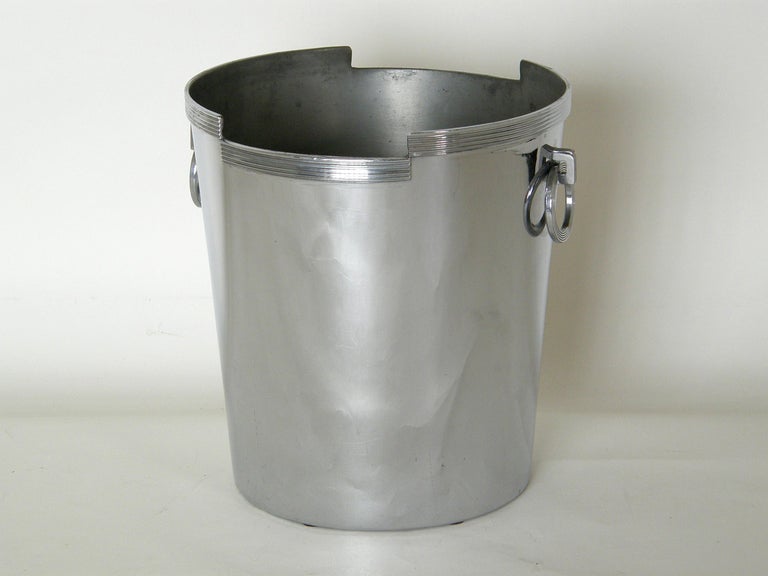 Plated Chase Art Deco Chrome Champagne Ice Bucket Lurelle Guild Rockwell Kent Design For Sale