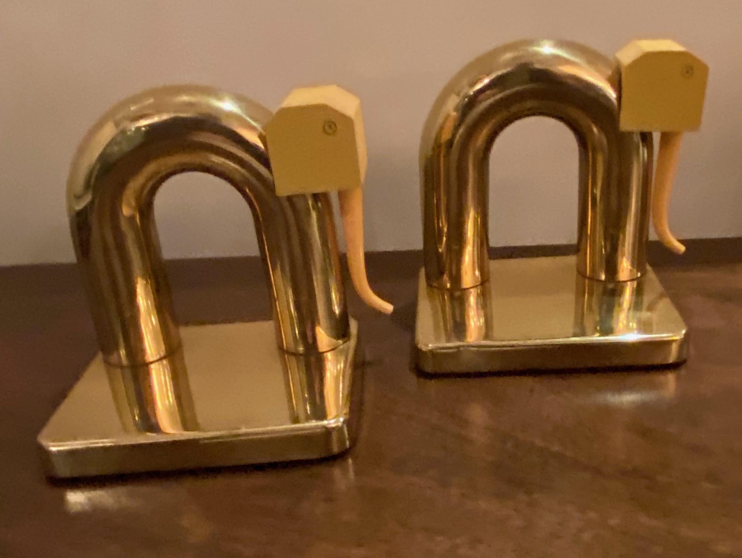 A very rare pair of Chase Brass and Bakelite elephant bookends. Important design by famous industrial design pioneer Walter Von Nessen who worked for Chase and designed many of the company’s most important streamline art deco objects of period.