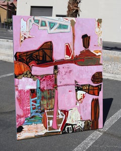 "Metropolis 5" astratto rosa