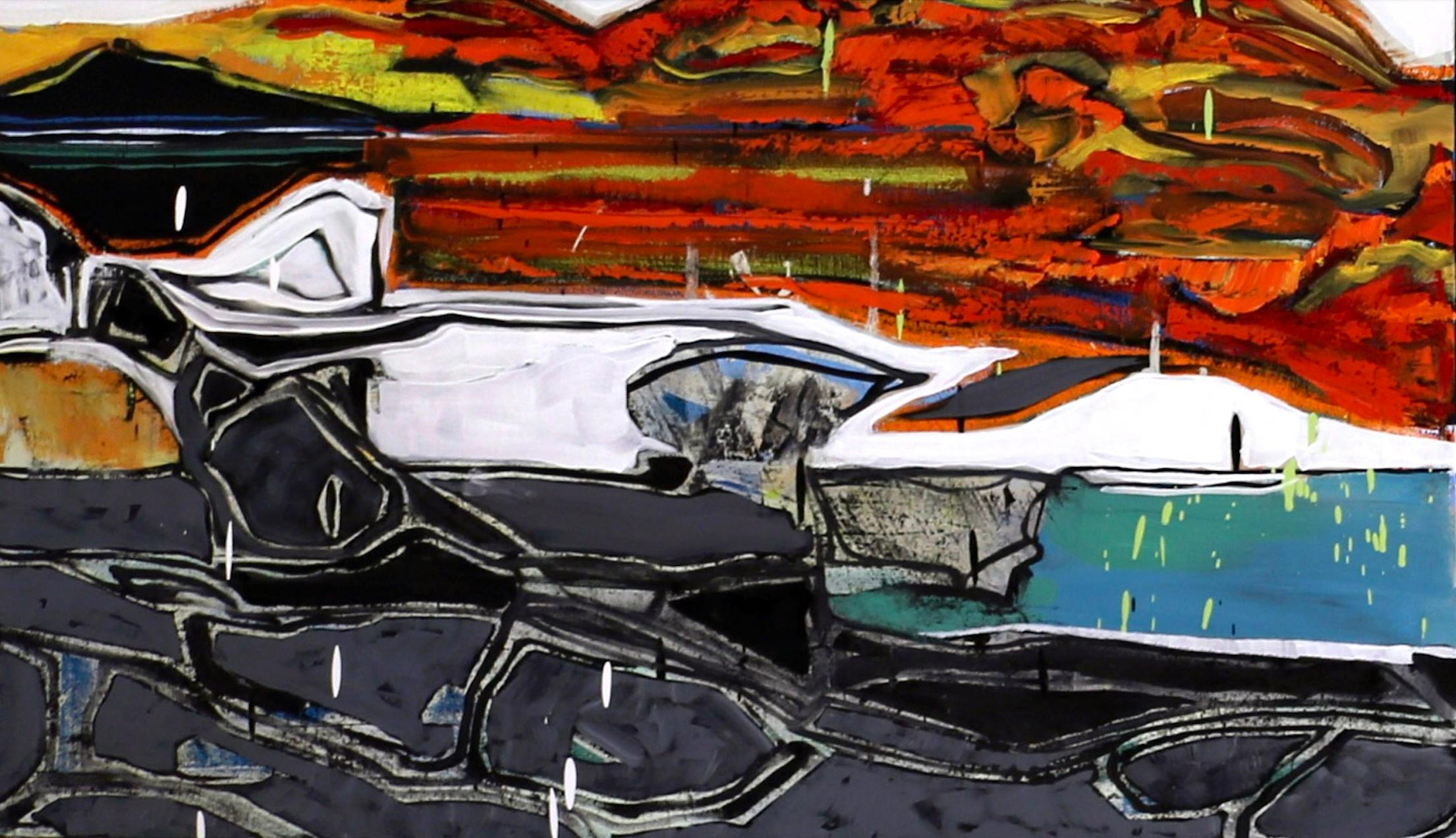 Triade Coachella - Abstract Painting Grigio di Chase Langford