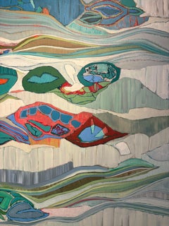 "Cottonwood Springs" rythme de la terre et de la mer, harmonie rose, bleue et verte.