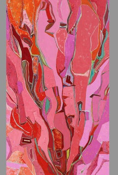 "Elephant Walk 2" rosa abstrakt mit Tiefe durch Textur und Bewegung
