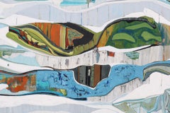 "Malibu" the layers of the sea, abstract painting inspired by California blues