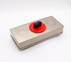 Chase Usa Co. 1930 Art Deco Geometric Steel Box with Bakelite and Wood