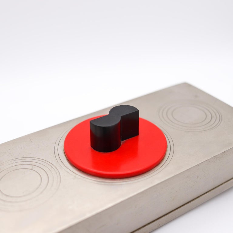 Chase Usa Co. 1930 Art Deco Geometric Steel Box with Bakelite and Wood