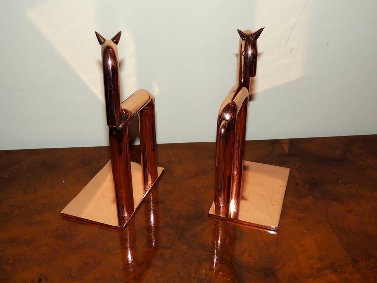 American Chase Walter Von Nessen Horse Bookends Statue For Sale