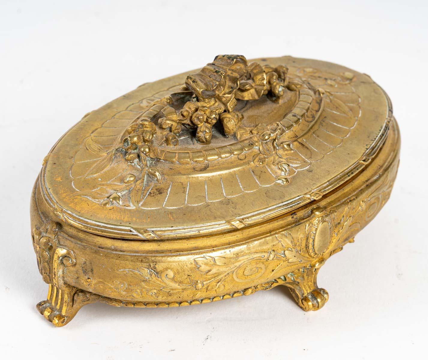 Napoleon III Chased Bronze Jewellery Box, 19th Century For Sale