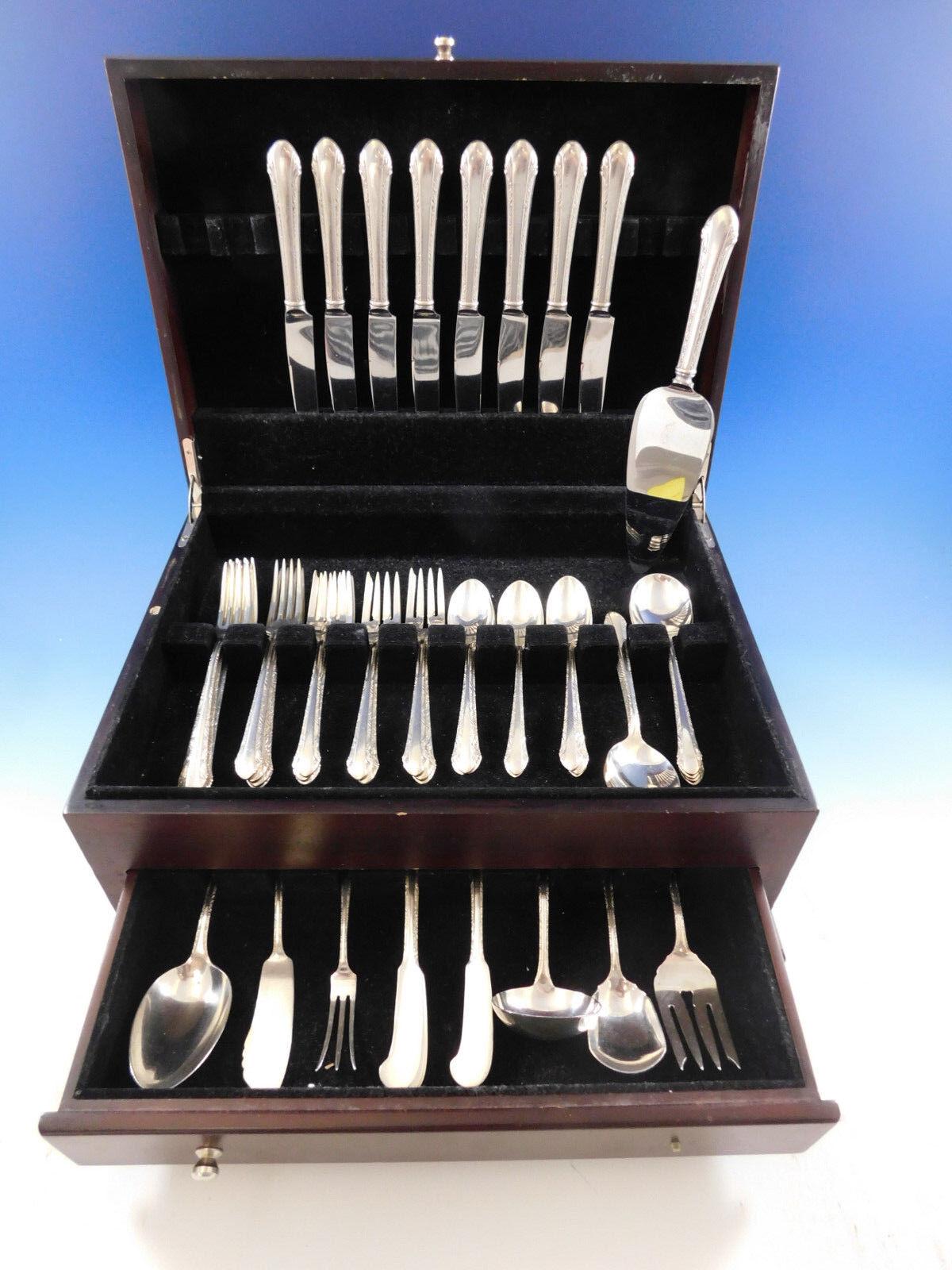 Set di posate in argento sterling Chased Romantique by Alvin per 8 persone 55 pezzi in vendita 5