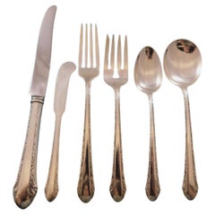 Chased Romantique by Alvin Sterling Silver Flatware Set for 8 Service 55 pcs