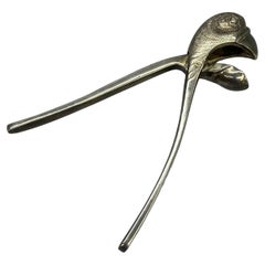 Schiaccianoci pappagallo in silverplate cesellato