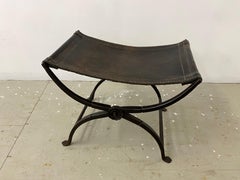 Chased Wrought Iron Folding Curule Bench