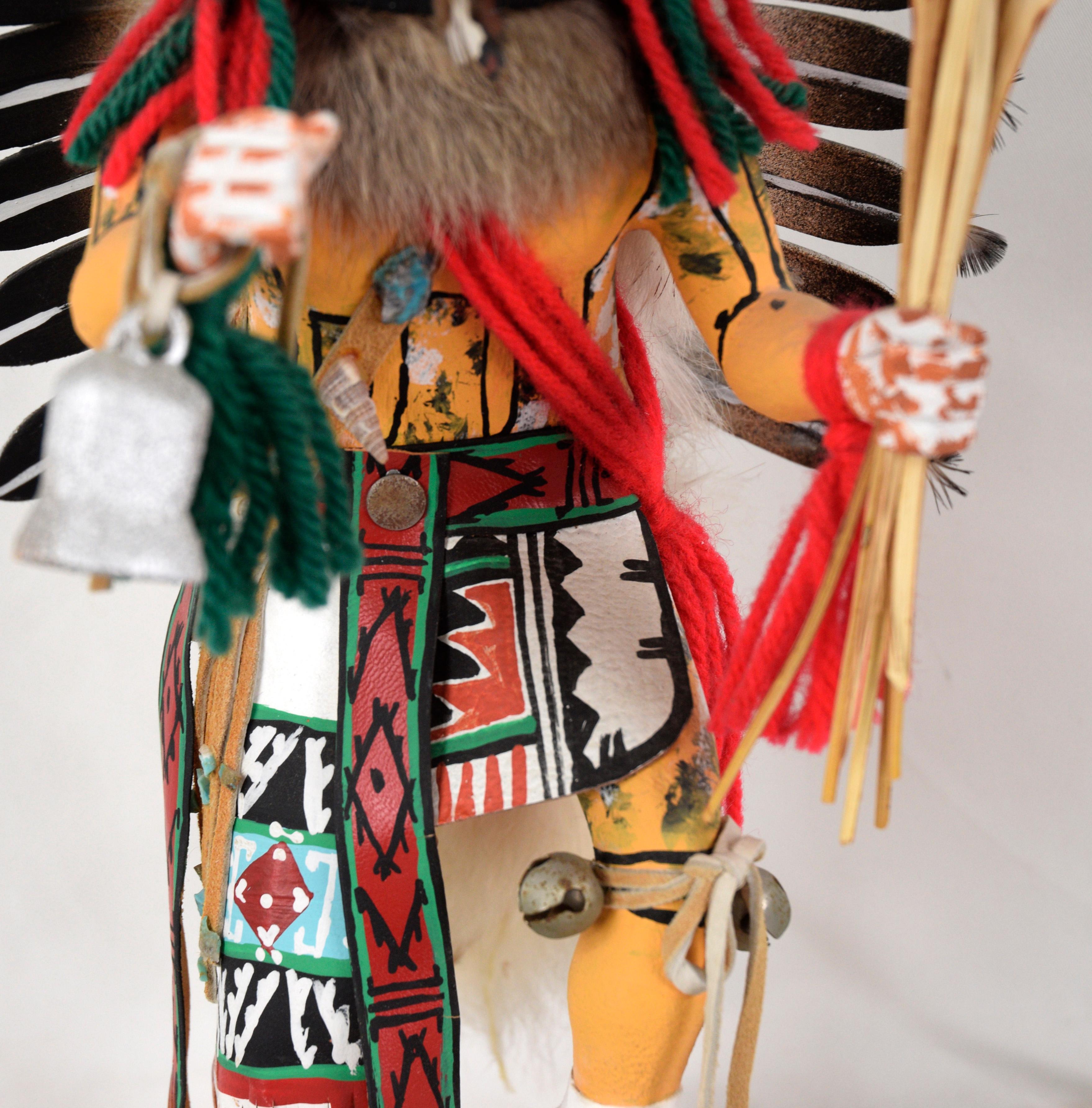 Hand-Carved Chasing Star Performing a Dance - Kachina Doll by Rena Jean (Whitehorse) For Sale