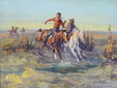 "Chasing the Blackfeet" Original Oil Painting by Ace Powell