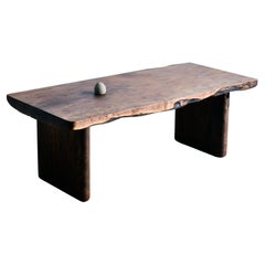 Chasm Coffee Table in Oregon Black Walnut, Stone and Bronze