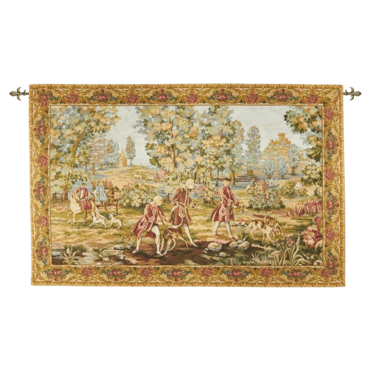 Chasse a la Campagne Wandteppich auf dem Webstuhl - 4'0" x 6'3" im Angebot