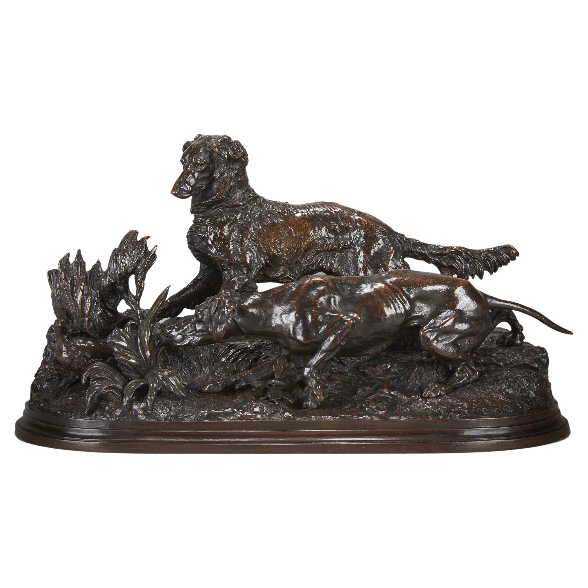  ‘Chasse à la Perdrix” French Animalier Bronze by P J Mêne, circa 1850