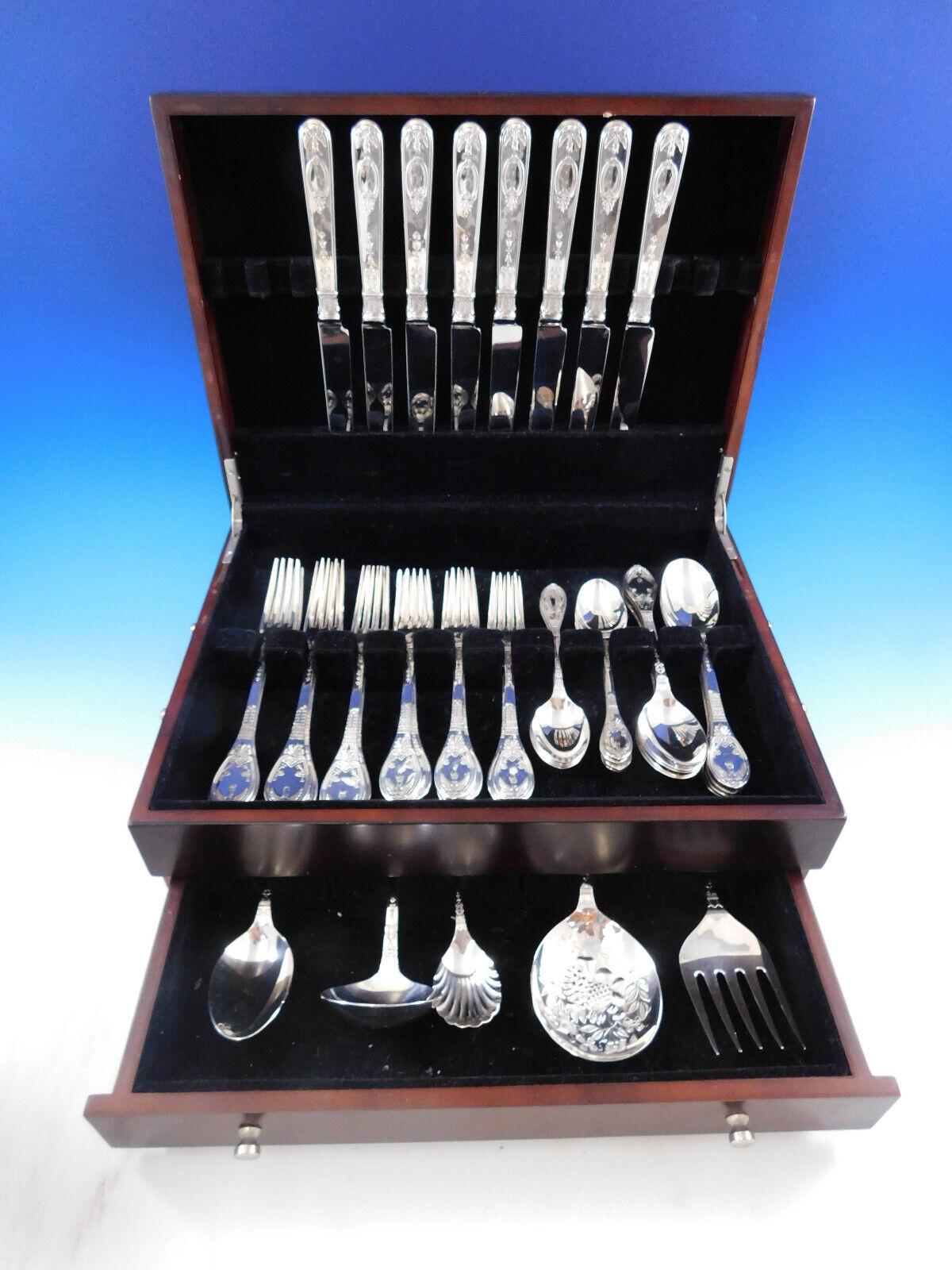 Chateau by Carrs English Sterling Silver Flatware Set for 8 Service 45 pc Dinner For Sale 7