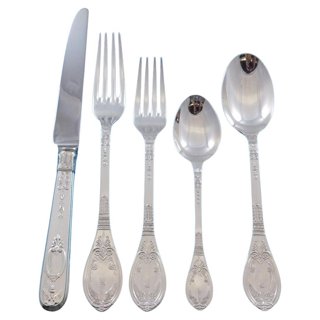 Chateau by Carrs English Sterling Silver Flatware Set for 8 Service 45 pc Dinner For Sale