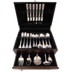Chateau by Carrs or Sheffield Sterling Silver Flatware Service Set 41 Pcs Dinner