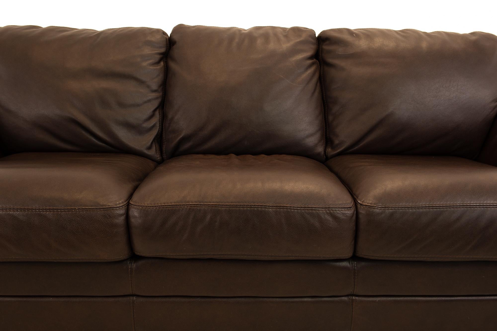 Mid-Century Modern Chateau D Ax Mid Century Leather Sofa