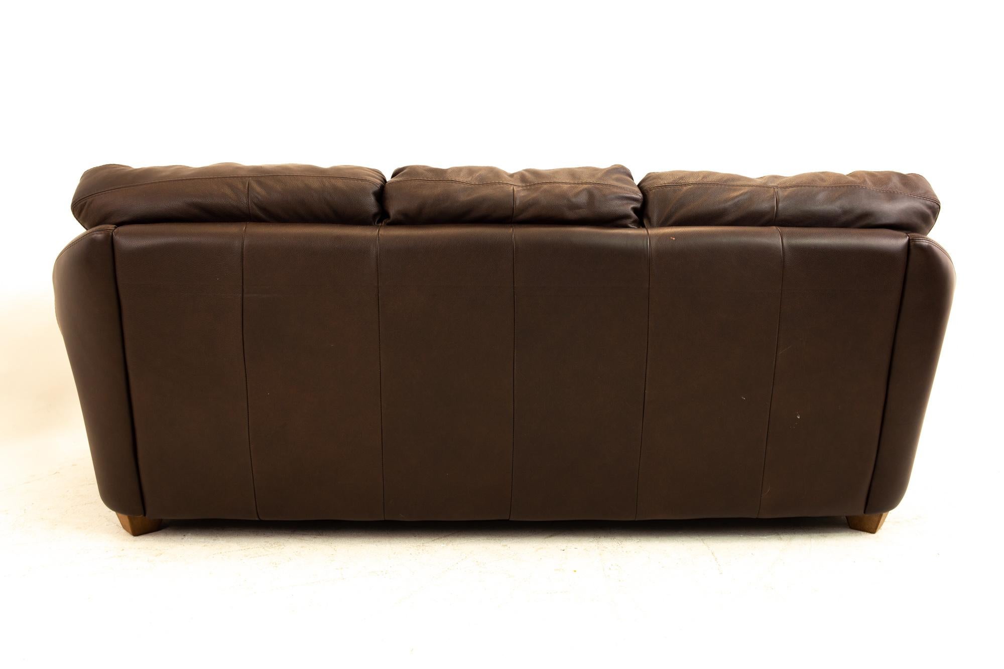 Late 20th Century Chateau D Ax Mid Century Leather Sofa