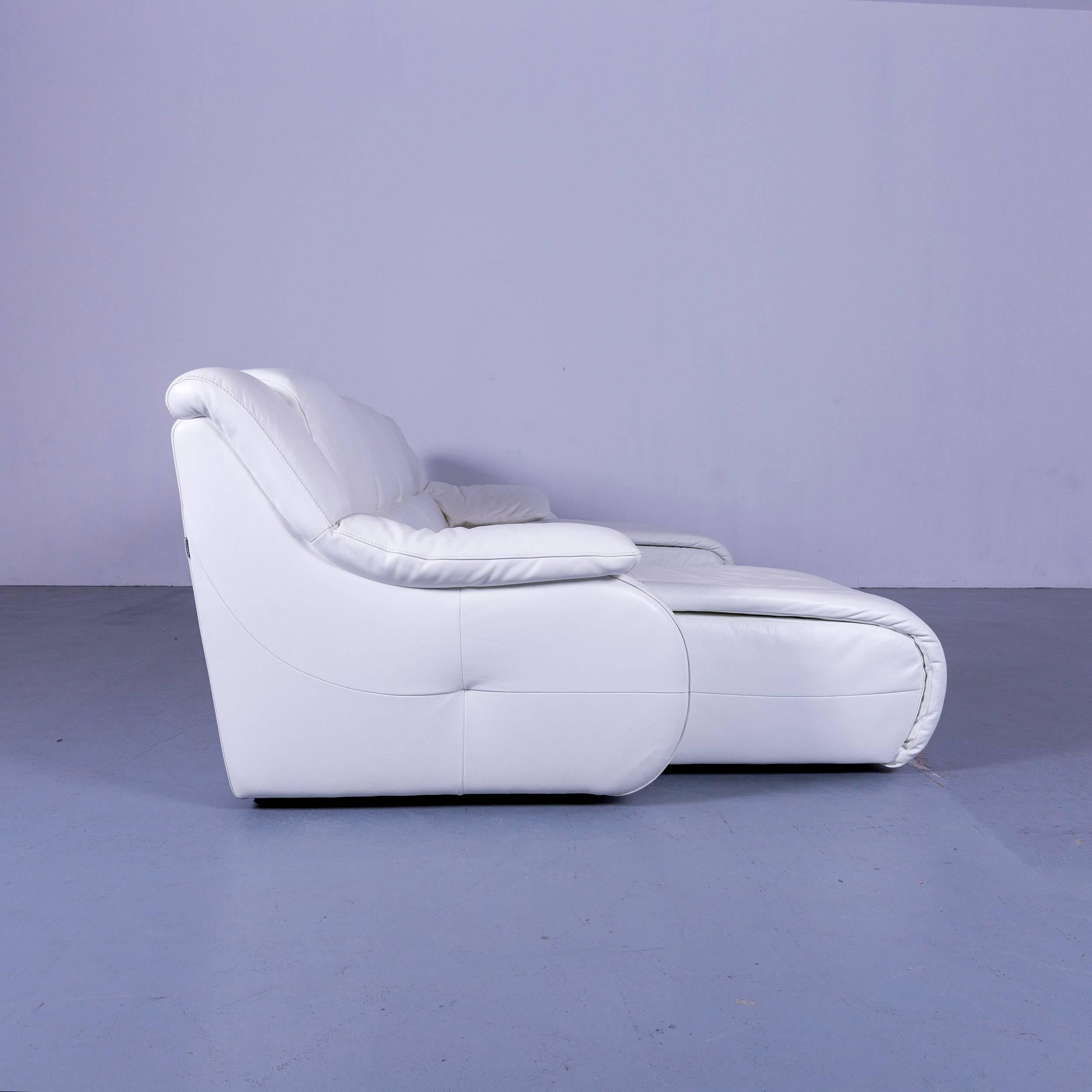 Chateau d`Ax Bamboo Leather Corner-Sofa White Electric Recliner 5