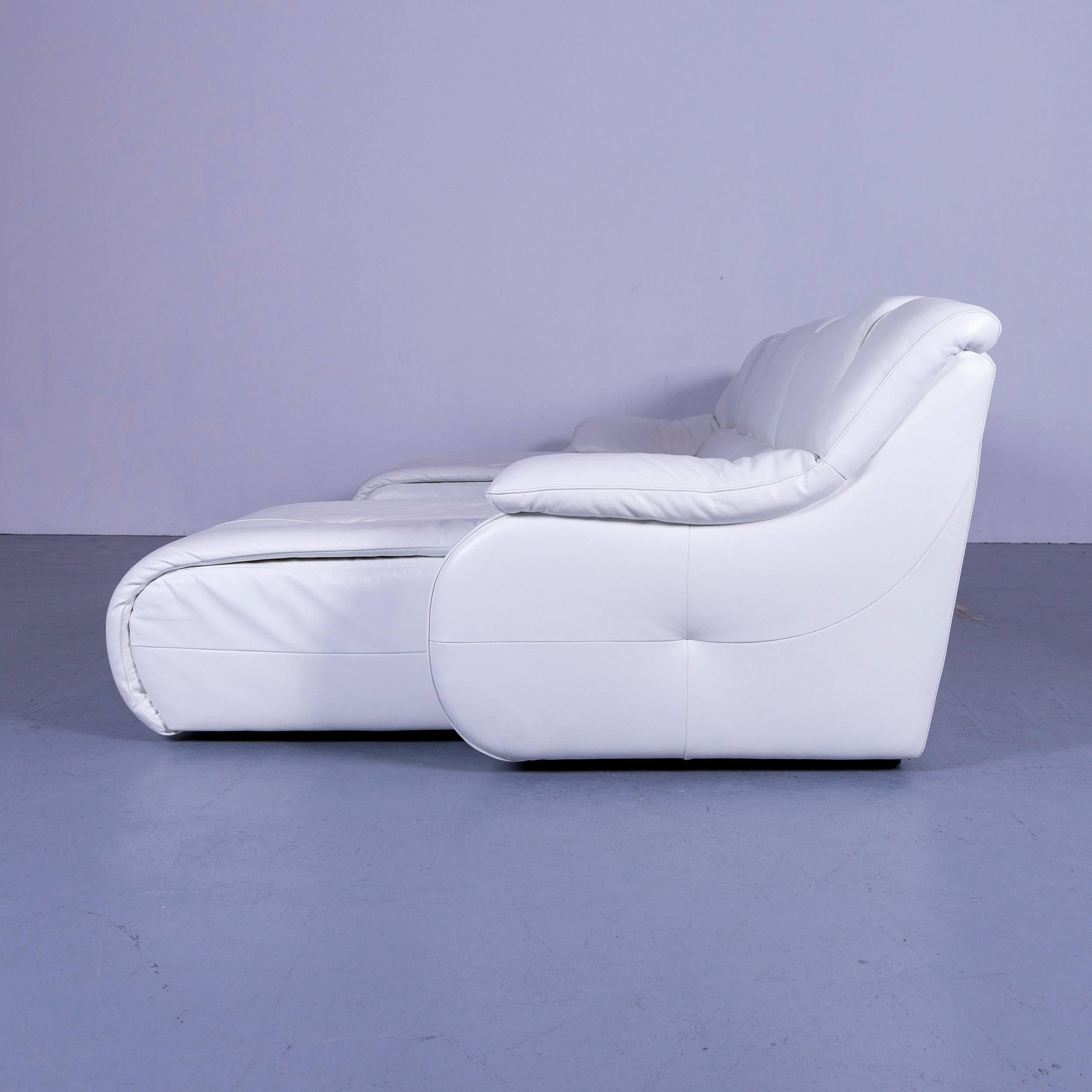 Chateau d`Ax Bamboo Leather Corner-Sofa White Electric Recliner 7