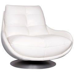 Chateau d`Ax Designer Leather Armchair White Chair