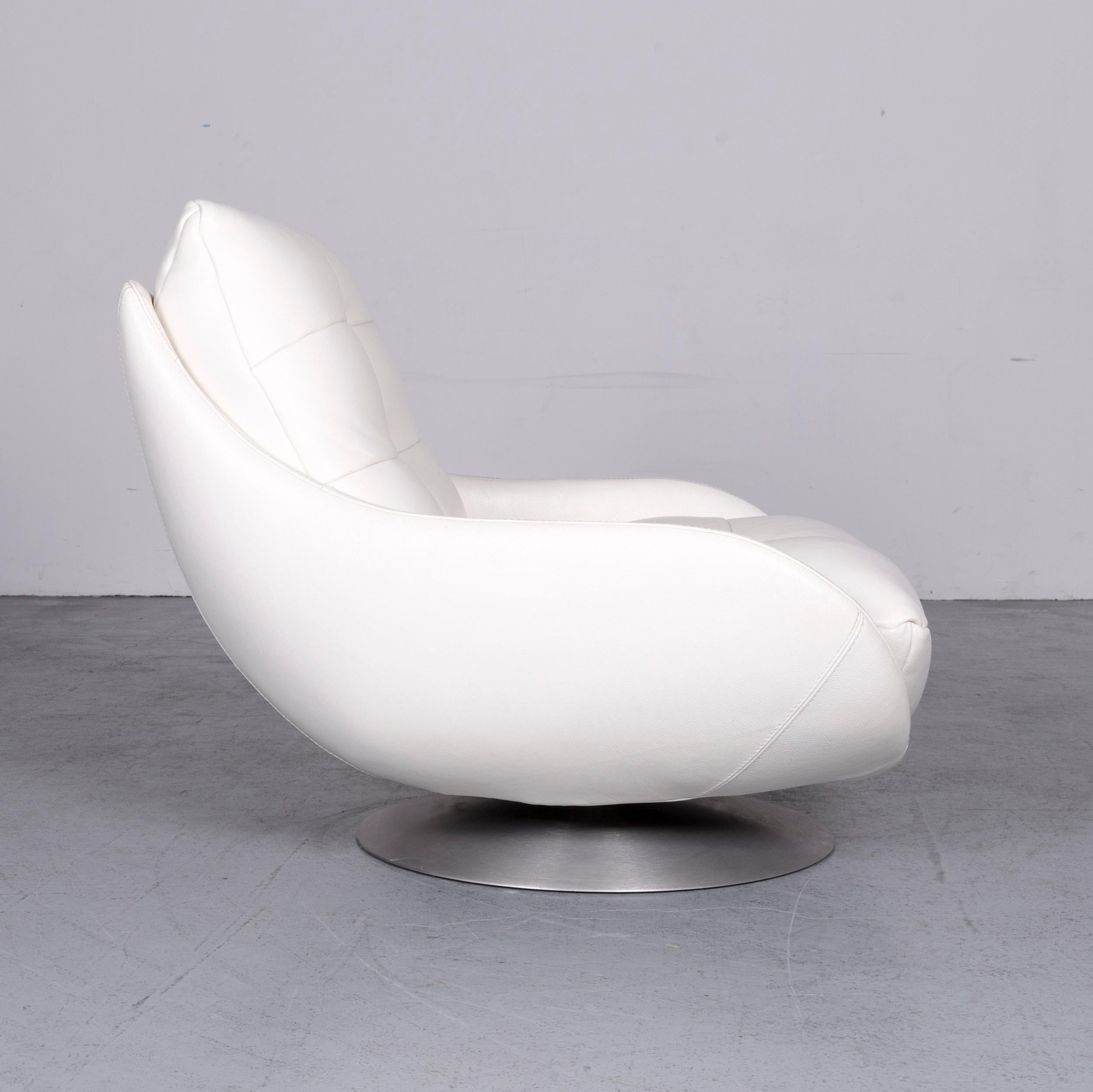 Chateau d`Ax Designer Leather Sofa Armchair Set White Two-Seat Couch 7