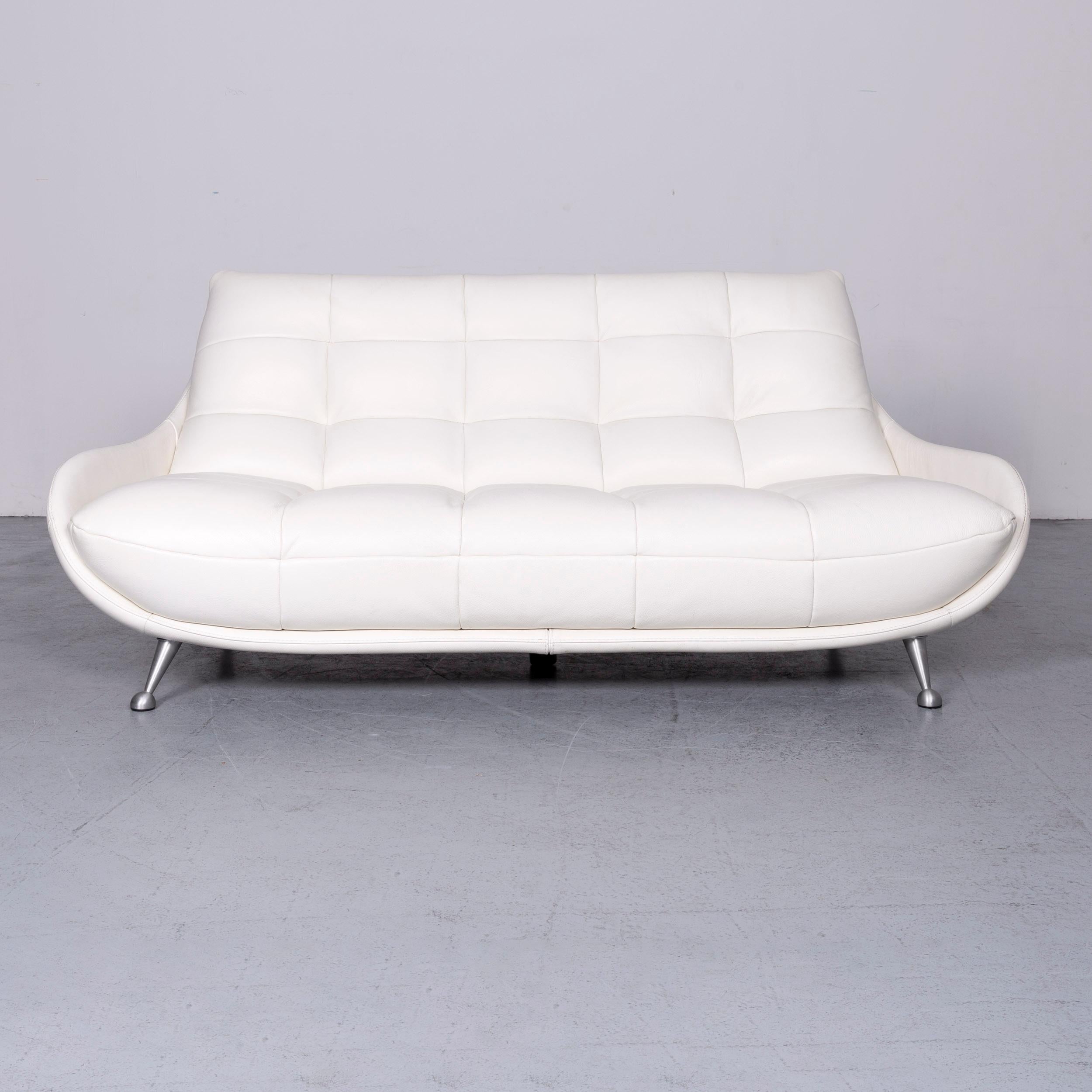 We bring to you a Chateau d'Ax designer leather sofa armchair set white two-seat couch.



















    