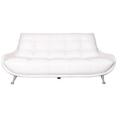 Chateau d`Ax Designer Leather Sofa White Two-Seat Couch