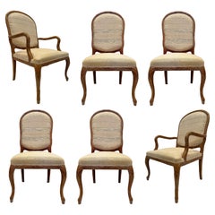 Chateau D'ax Vintage Faux Bois Carved Dining Chairs, Italy, Set of 6