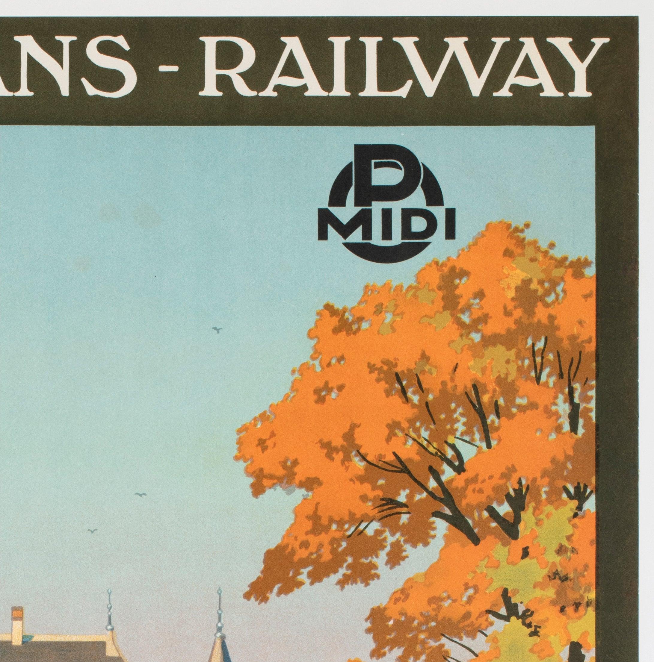 Château d'Azay le Rideau c1925 Affiche publicitaire française, Contant Duval Excellent état - En vente à Bath, Somerset
