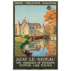 Chateau D'Azay le Rideau c1925 Französisch Reise Werbung Poster, Contant Duval