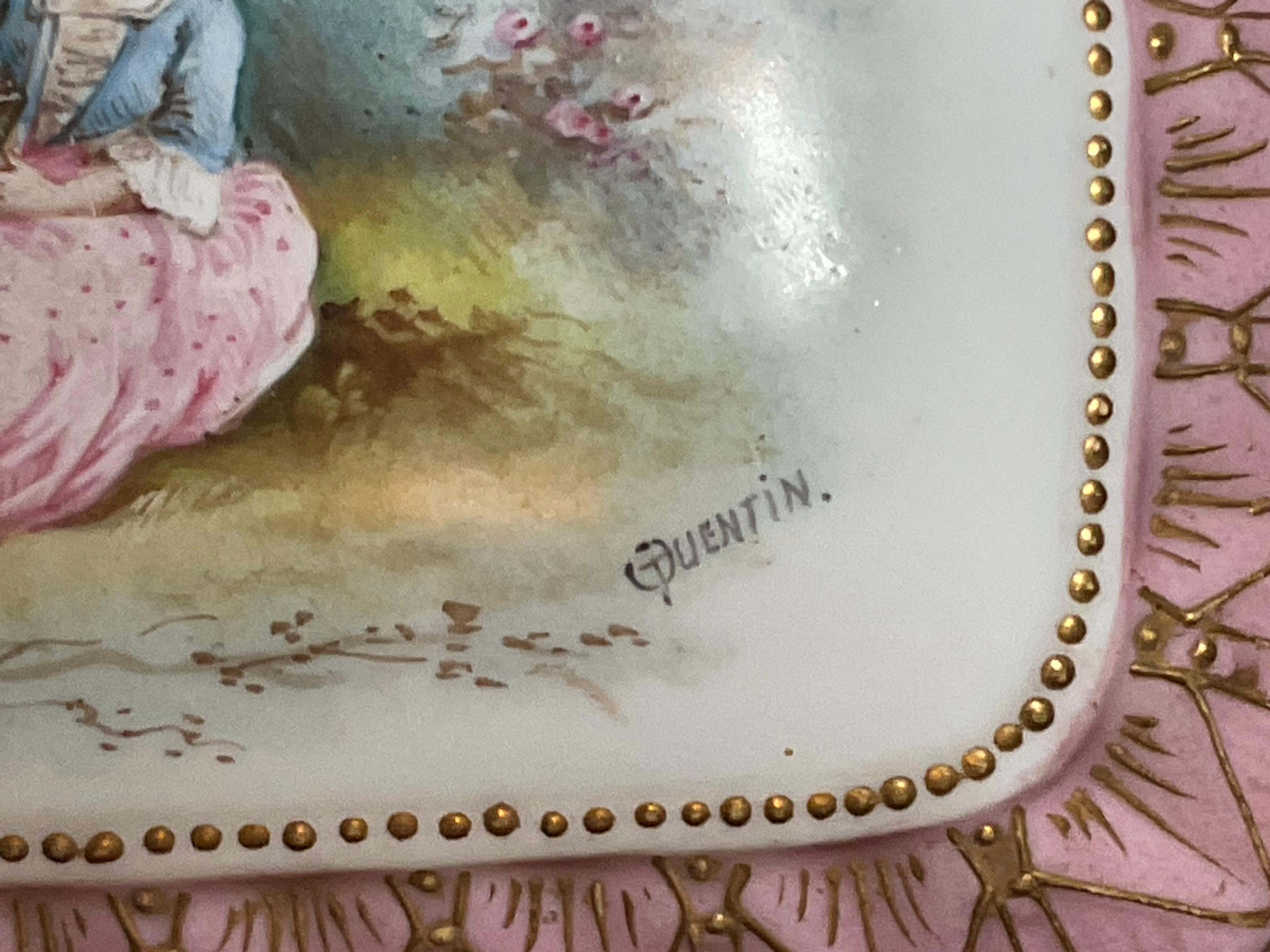 Chateau De Tuileries Porcelain Rectangular Casket For Sale 3