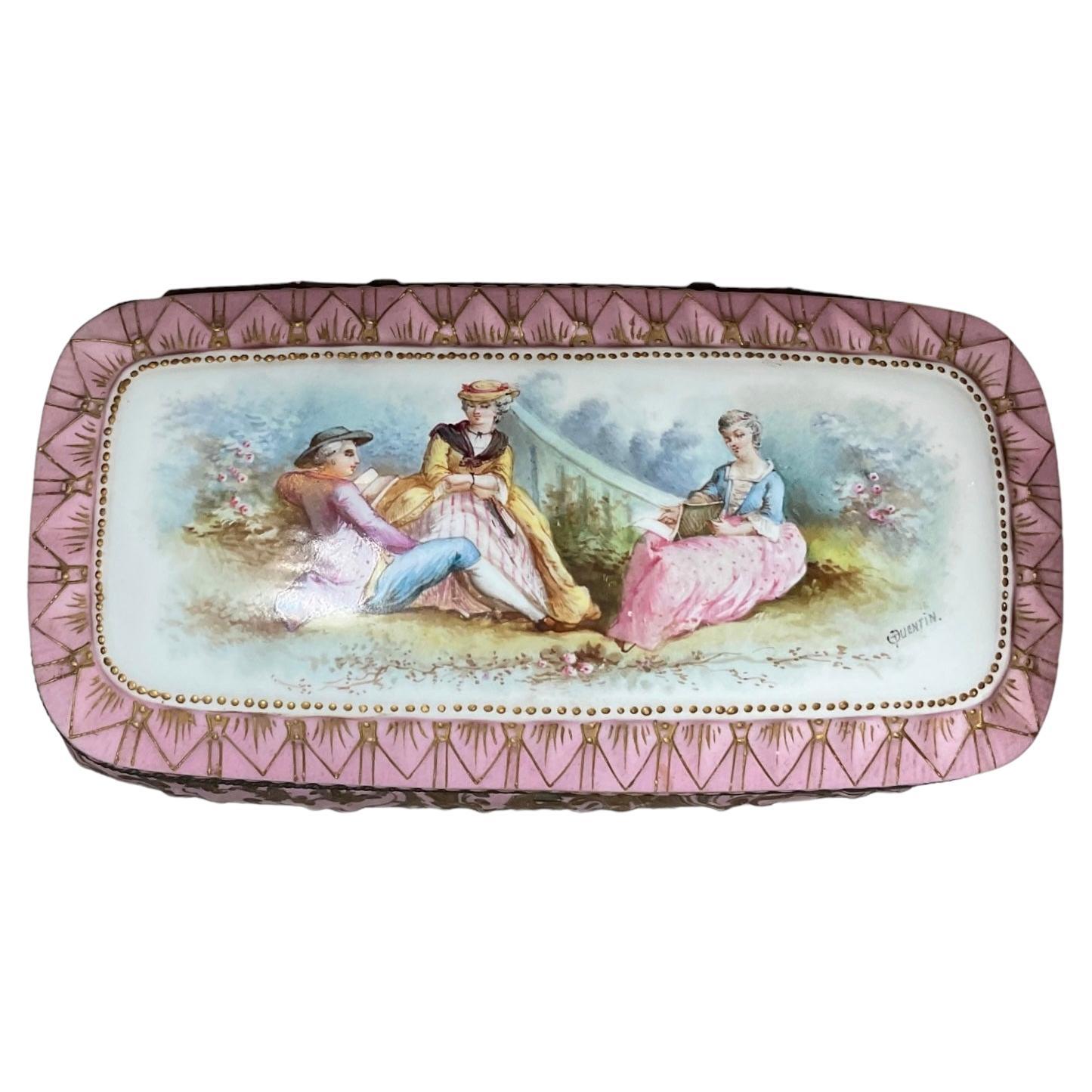 Chateau De Tuileries Porcelain Rectangular Casket