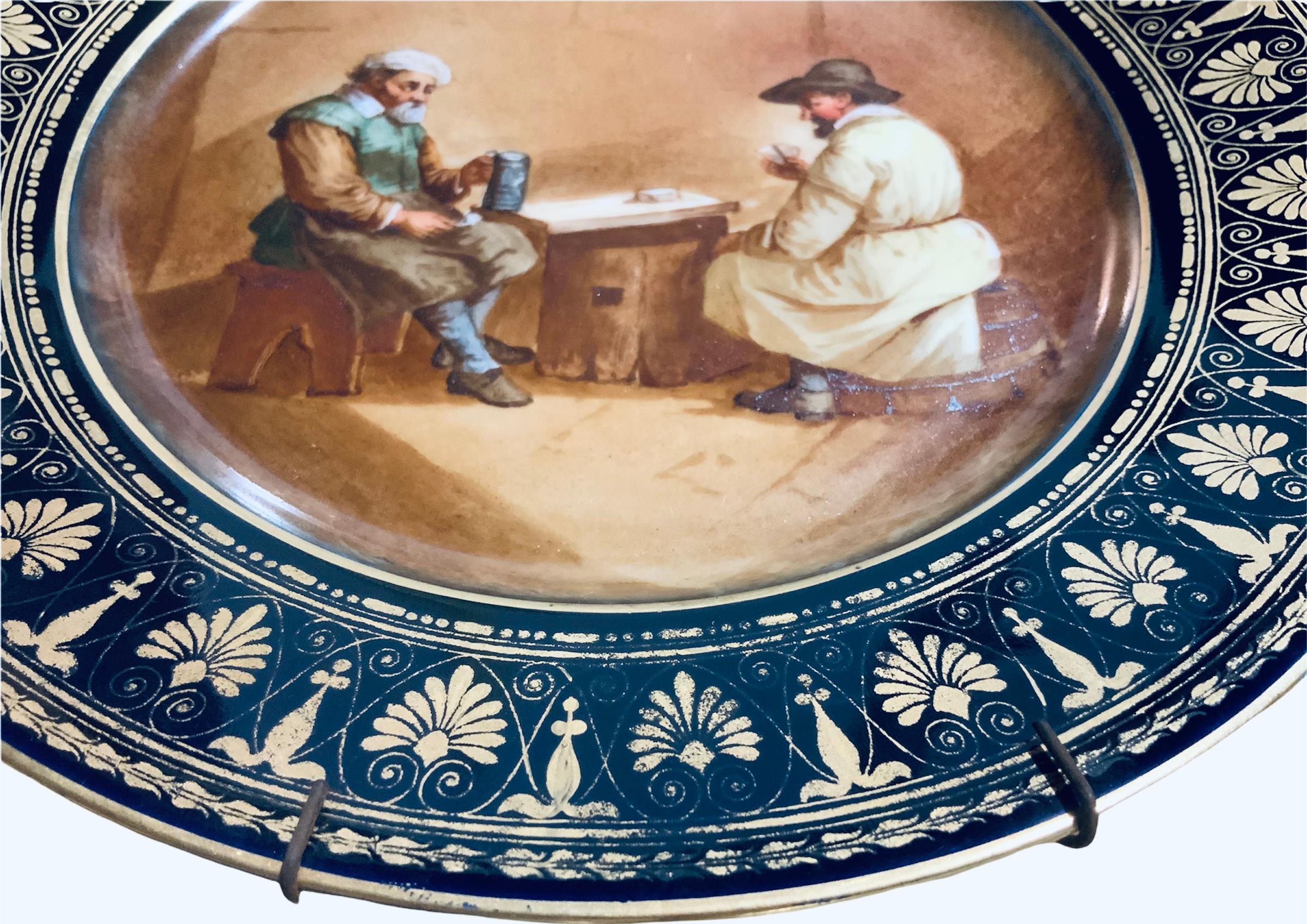 French Chateau de Tuileries Sevres Style Hand Painted Cabinet Plate