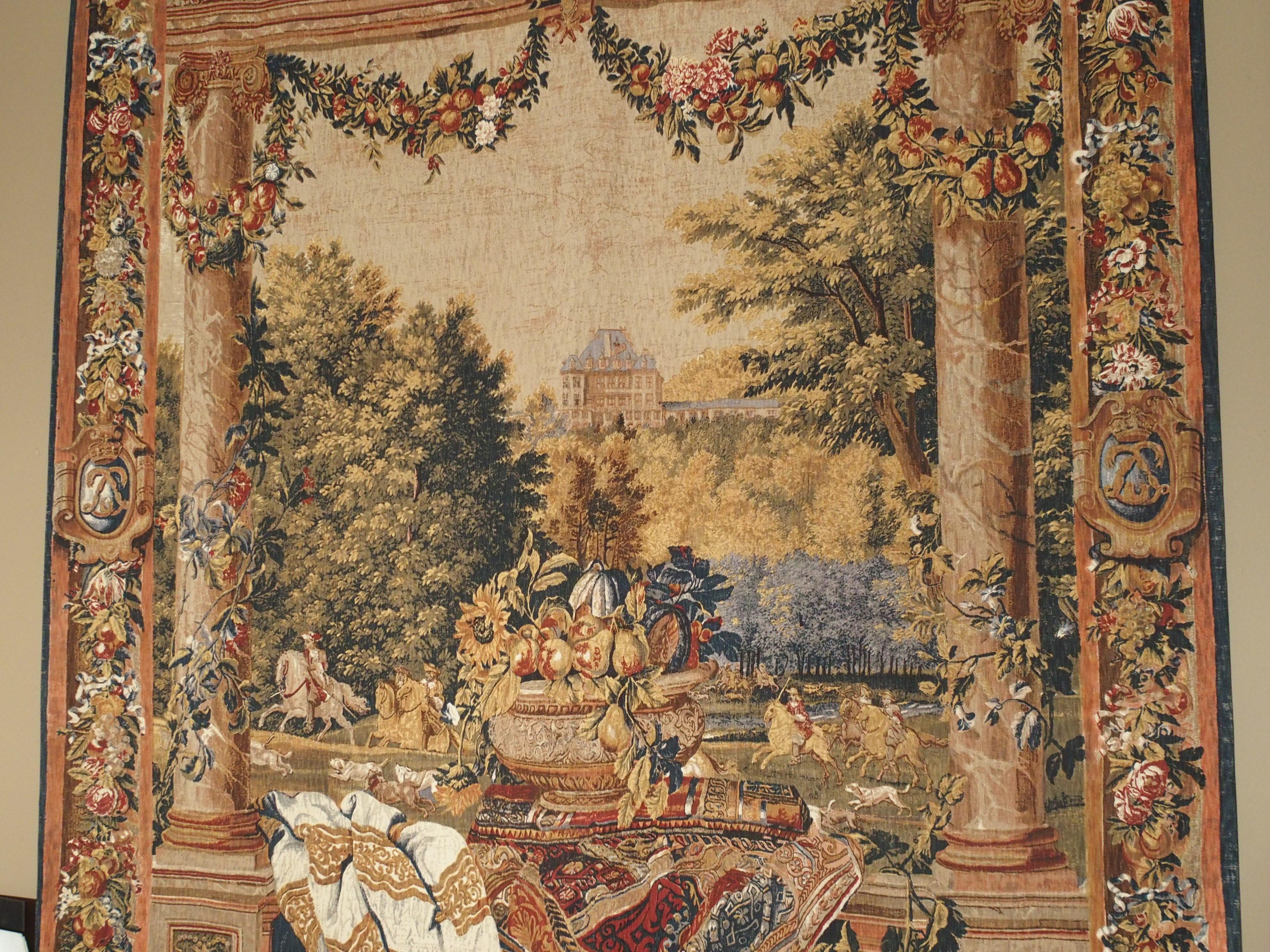 Louis XIV Chateau De Versailles Silkscreen Tapestry Wall Hanging