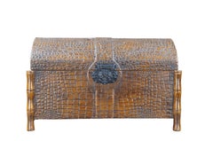 Chateau Edgewater Inc Faux Bamboo & Alligator Domed Keepsake Trinket Vanity Box