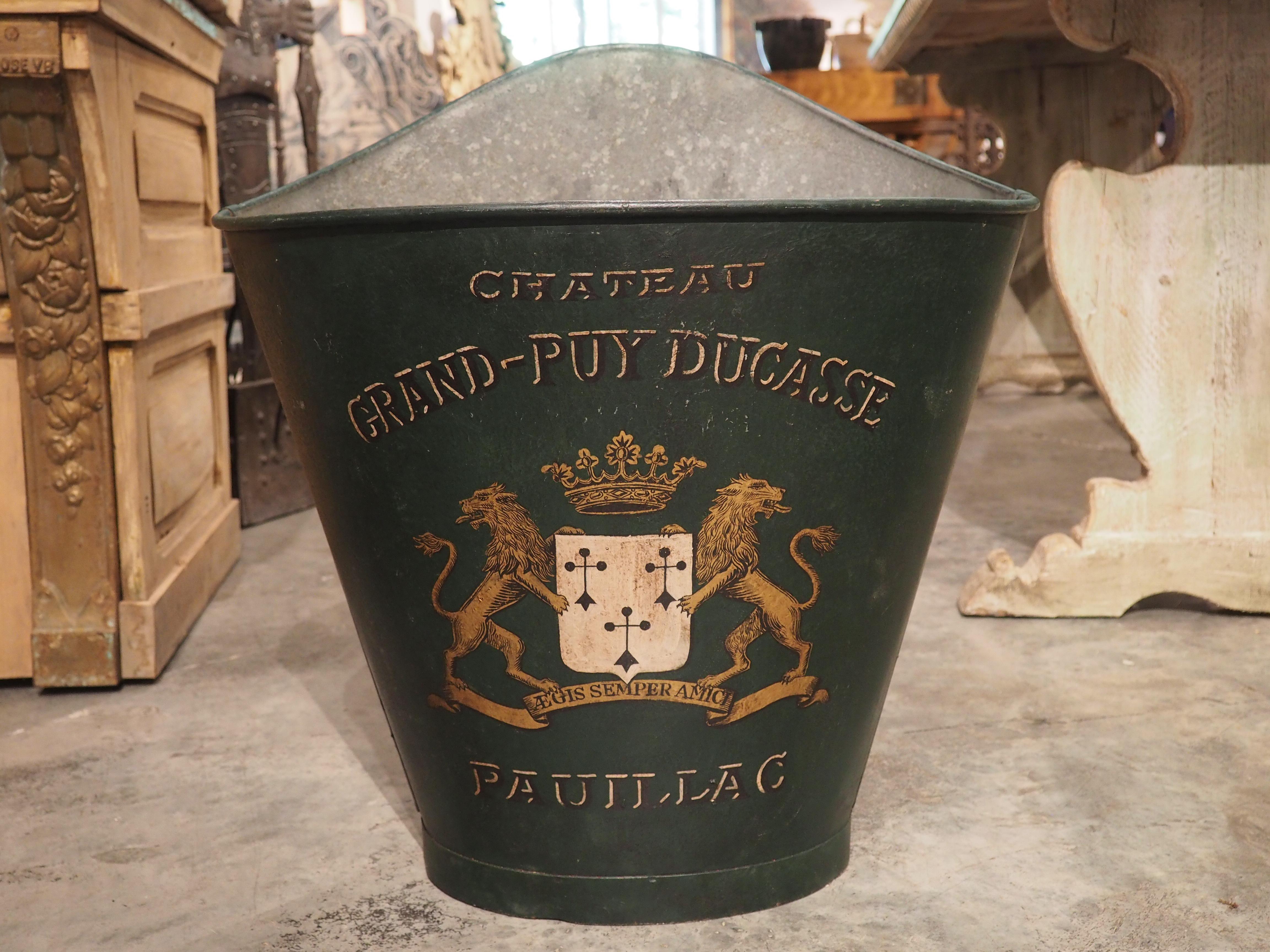 Chateau Grand-Puy Ducasse Painted Grape Hod from France, circa 1900 1