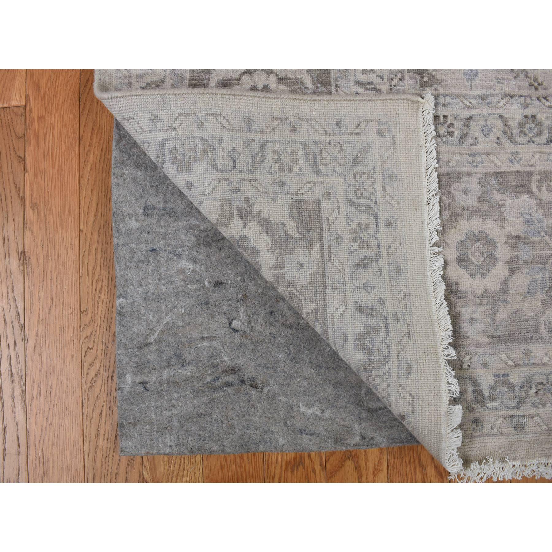 Hand-Knotted Chateau Gray Hand Knotted Wool Rustic Persian Sultanabad Influence Rug 9'1