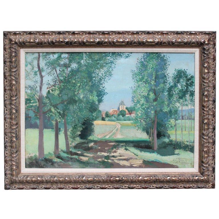 Chateau in a Landscape Painting For Sale