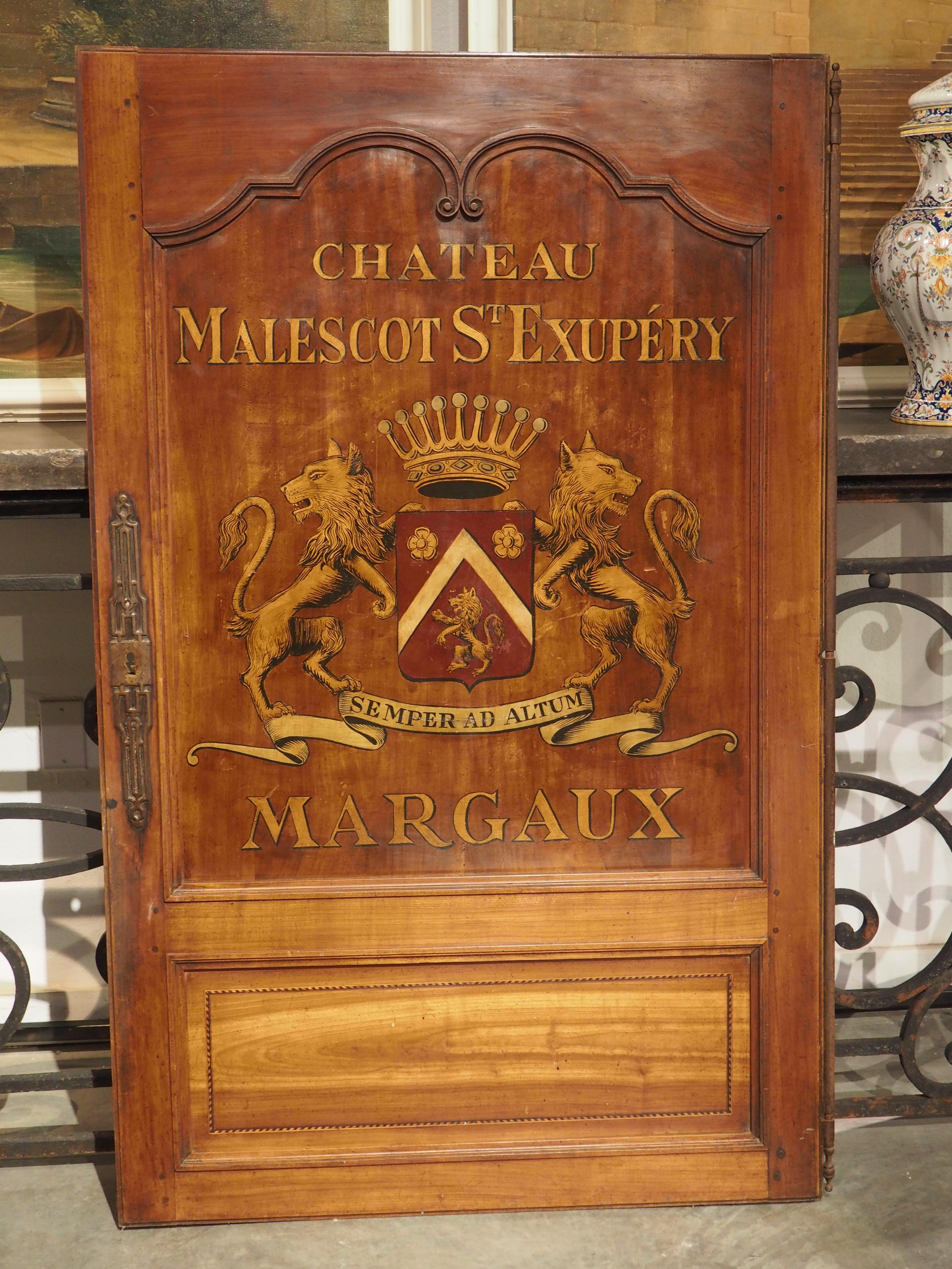 Chateau Malescot St. Exupery Antique Cherrywood Cabinet Door from France 12