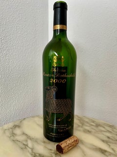 Château Mouton Rothschild 2000 Bottle – Gold Enamel Relief, Orig. Cork (empty)