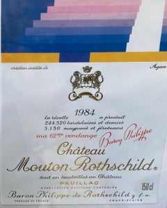 Château Mouton Rothschild label  Unpublished creation by Agam 1984