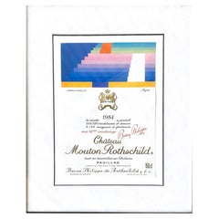 Étiquette Château Mouton Rothschild  Création inédite d'Agam  1984 