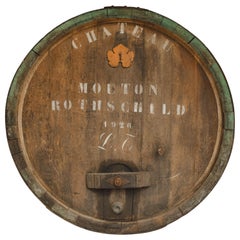 Antique Chateau Mouton Rothschild Large Barrel Facade